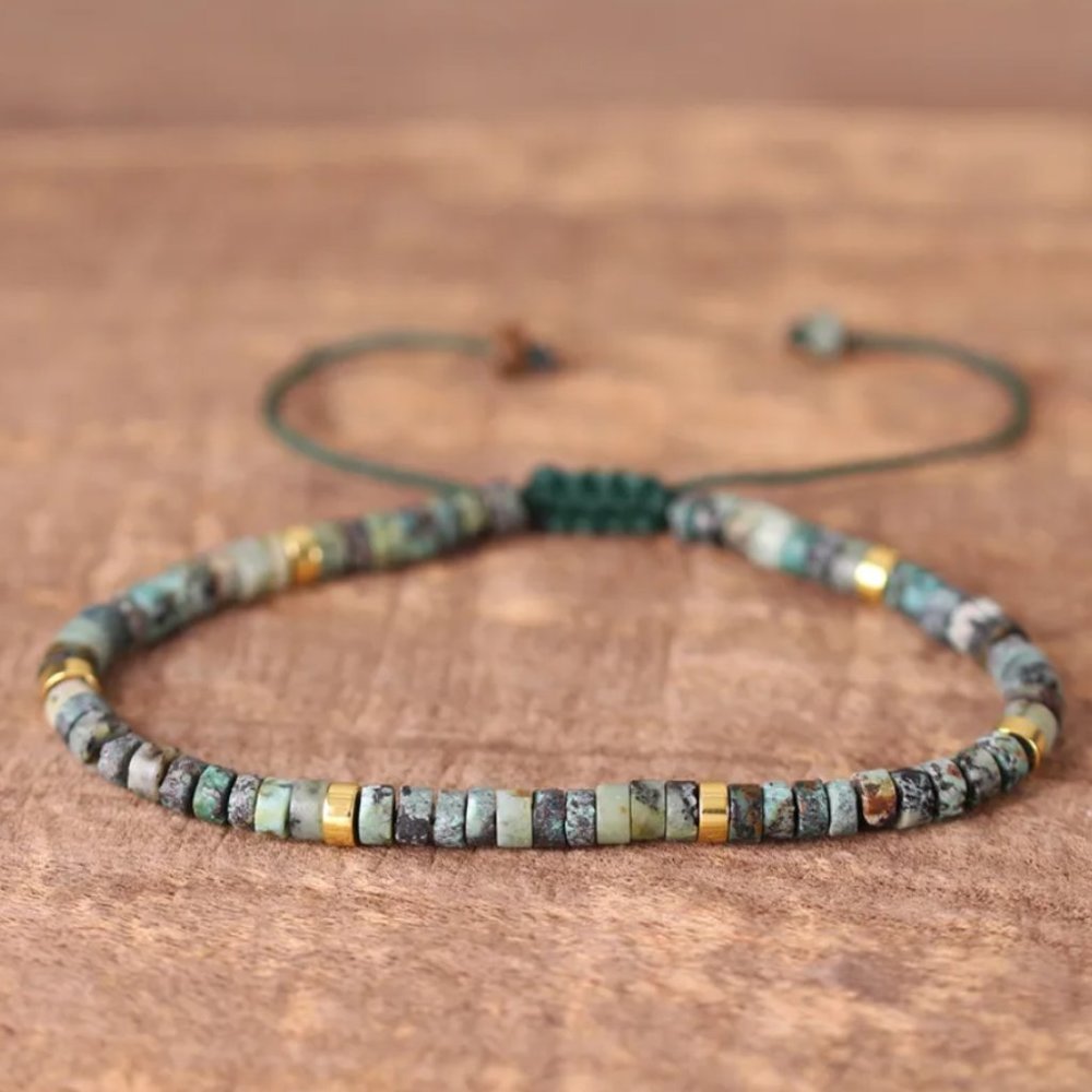 Handmade African Turquoise 4mm Beads Healing Protection Balance Bracelet Gifts